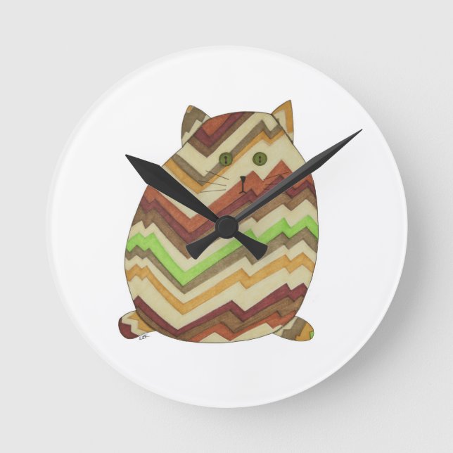 Fat Cat Round Clock (Front)