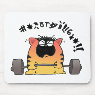 Fat Cat Weight Lift Mouse Pad