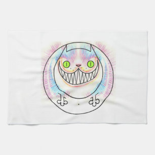 Fat Cat with a Cheshire Cat Grin Kitchen Towel