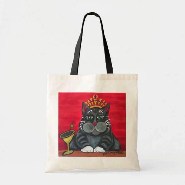Fat Cat with Martini Tote Bag (Front)