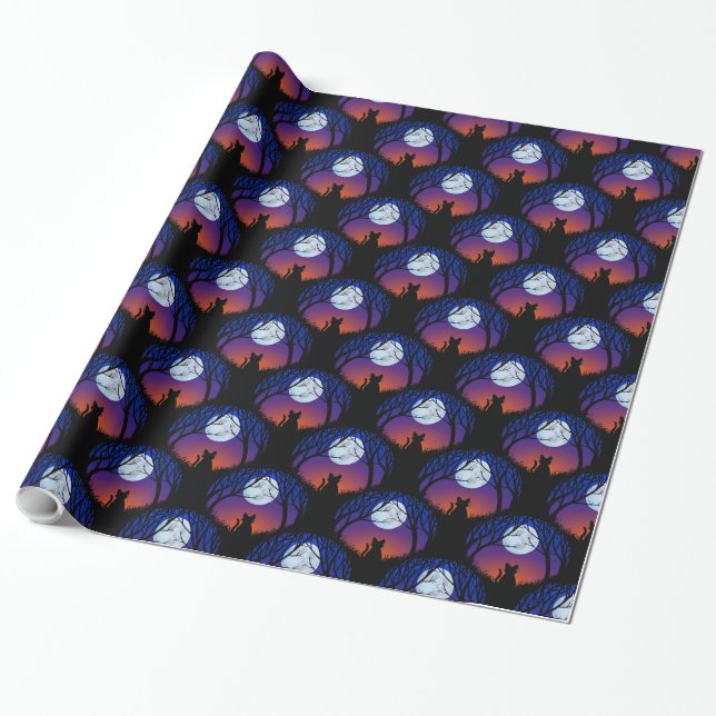 Fat Cat Wrapping Paper Cute Cat Halloween Paper (Unrolled)