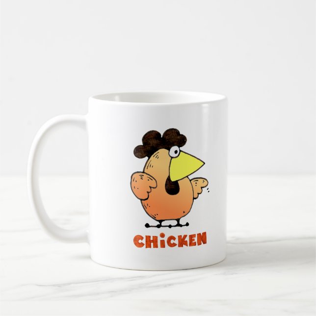 Fat Chicken Mug | Yellow Cartoon Chicken Mug (Left)