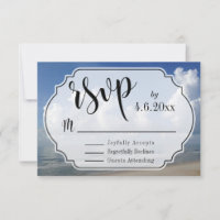 Fat Clouds Over Beach Photo w/ Badge RSVP