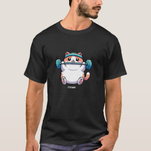 Fat Cute Cat Fitness Funny Men Training Women Gym T-Shirt