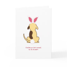 Fat Dog auditions to be Easter Bunny greeting card