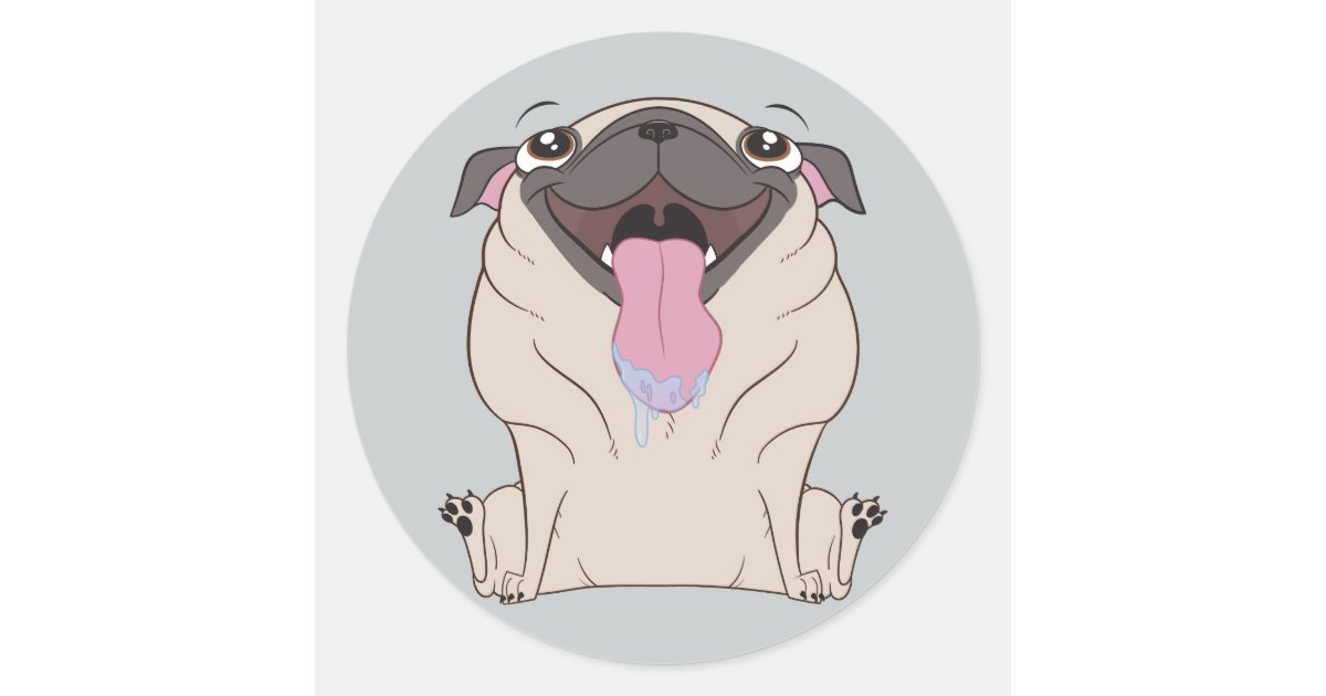 Fat Drooling Cartoon Pug Dog Stickers | Zazzle Fat Drooling Cartoon Pug Dog Stickers | Zazzle