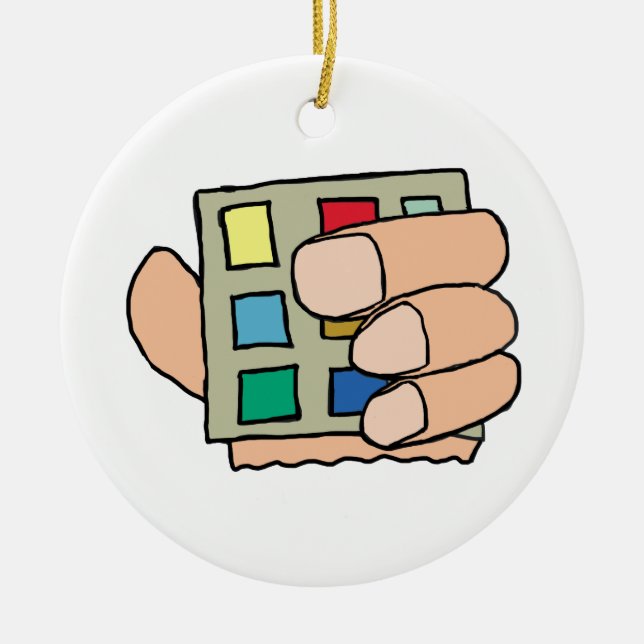 Fat Finger Ceramic Ornament (Front)