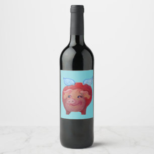 fat flying pig wine label