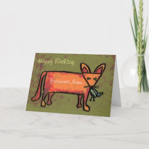 Fat Fox Personalised Happy Birthday Art Card