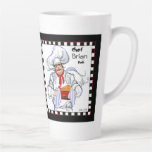 Fat French Chef Latte Mug Art
