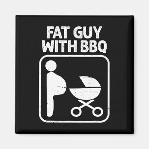 Fat Guy With Bbq  Magnet