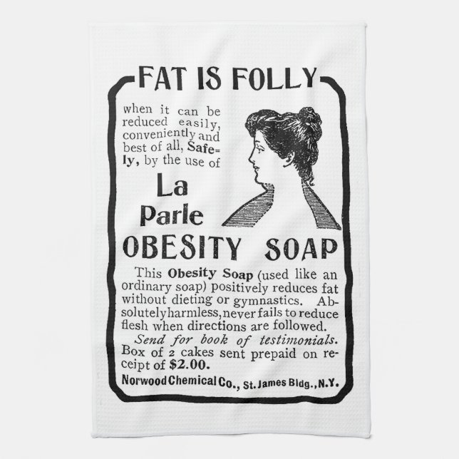 Fat Is Folly Kitchen Towel (Vertical)