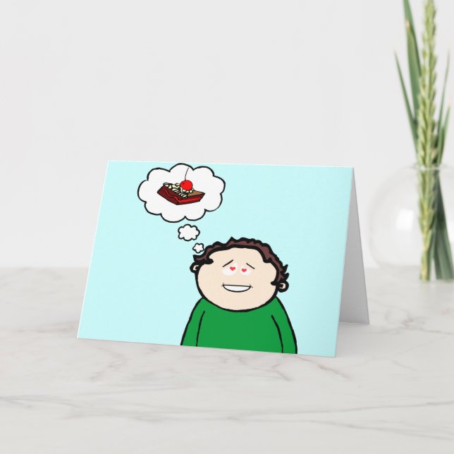 Fat Kid Loves Cake Holiday Card (Front)