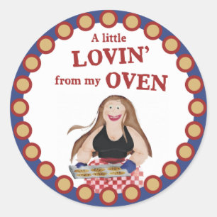 Fat leotard baker with cookies baking sticker