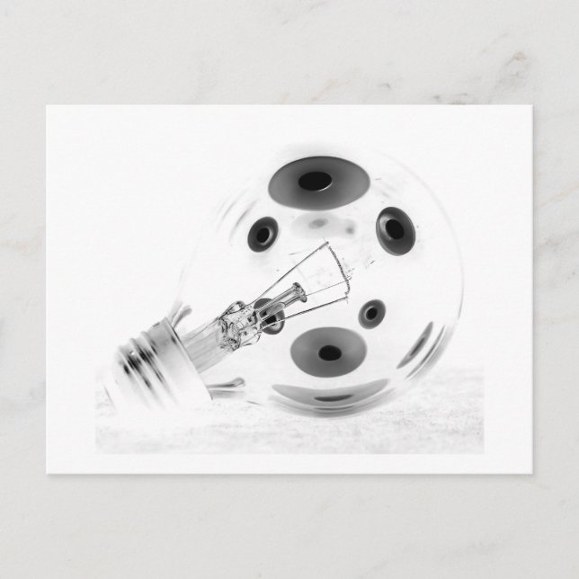 FAT LIGHT BULB B&W NEGATIVE POSTCARD (Front)