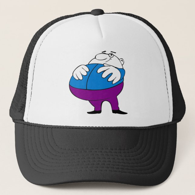 fat-man-cartoon trucker hat (Front)