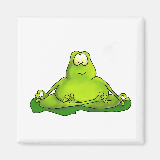 Fat meditating frog magnet (Front)