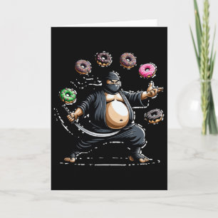 Fat Ninja Sword And Doughnut Shuriken Doughnut Lov Card