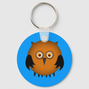 Fat Orange Owl Keychain