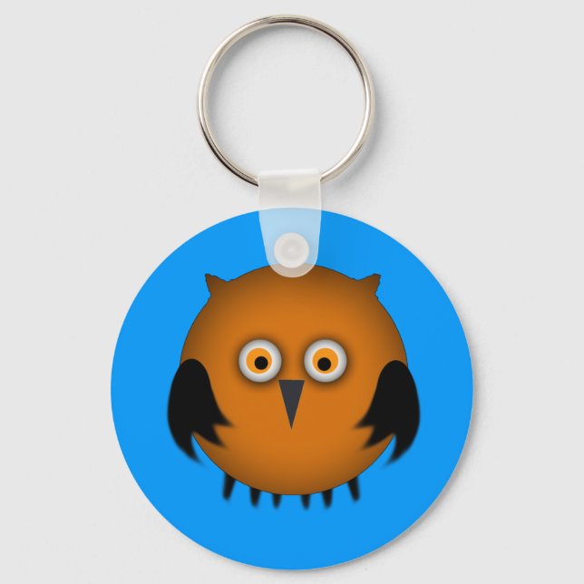 Fat Orange Owl Keychain (Front)