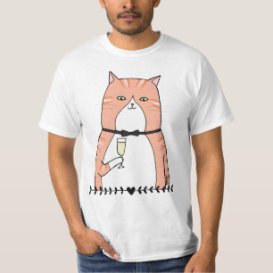 Fat Orange tabby Cat Big Ginger Tom Cat Cheers T-Shirt