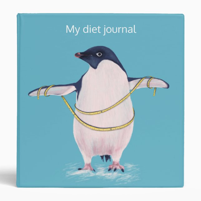 Fat Penguin On Diet Cute Funny Bird Binder (Front)