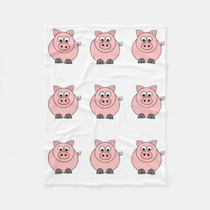 Fat Pink Pig Fleece Blanket