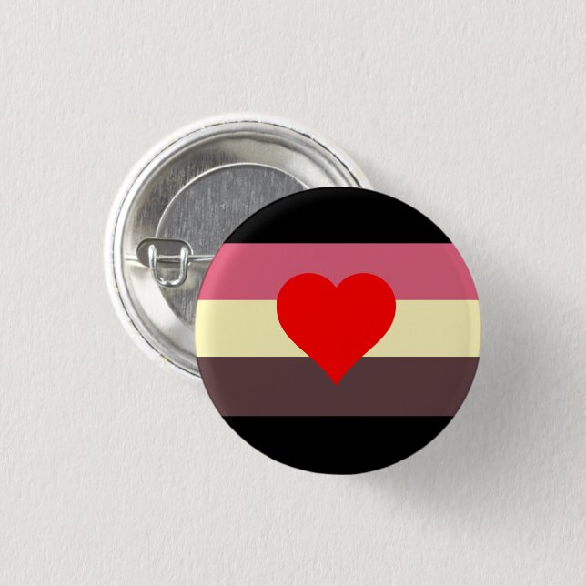Fat Pride Flag 1 Inch Round Button (Front & Back)