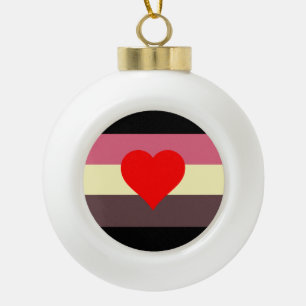 Fat Pride Flag Ceramic Ball Christmas Ornament
