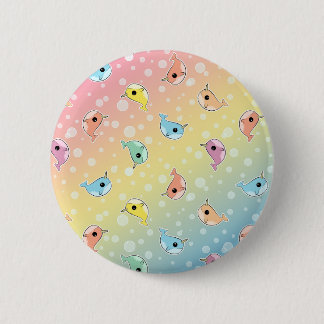 Fat Rainbow Narwhal Pattern 2 Inch Round Button
