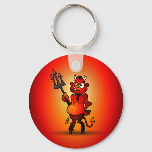 Fat red devil keychain