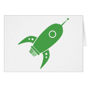 Fat Retro Rocket Ship Green