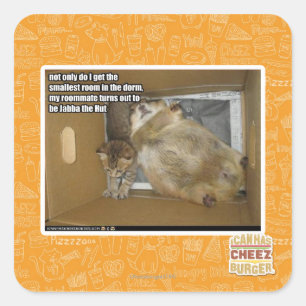 Fat roommate square sticker