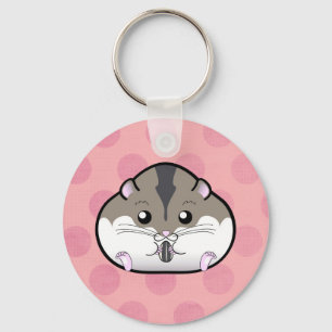 Fat Russian Dwarf Hamster Keychain