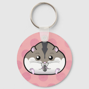 Fat Russian Dwarf Hamster Keychain