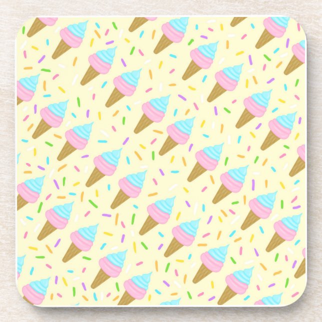 Fat-shaped with continuous pickling of ice cream coaster (Front)
