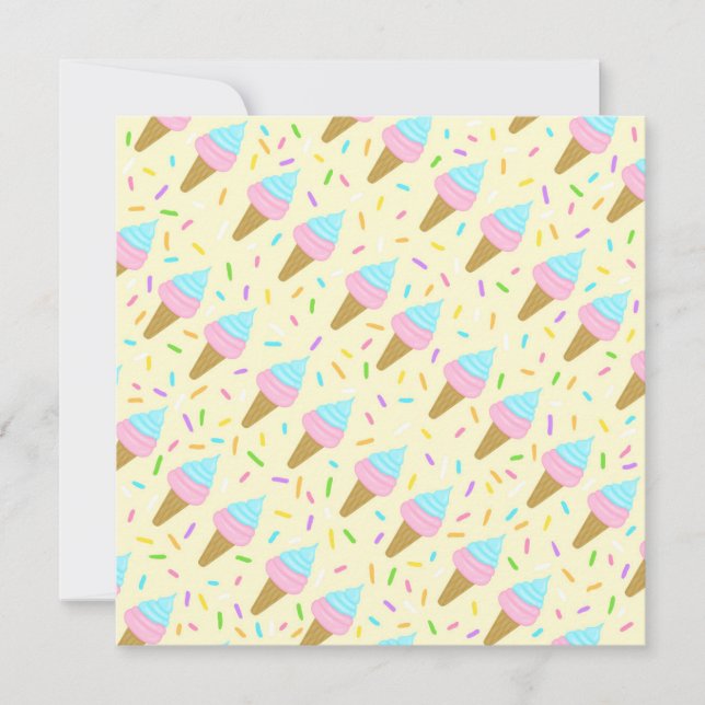 Fat-shaped with continuous pickling of ice cream invitation (Front)