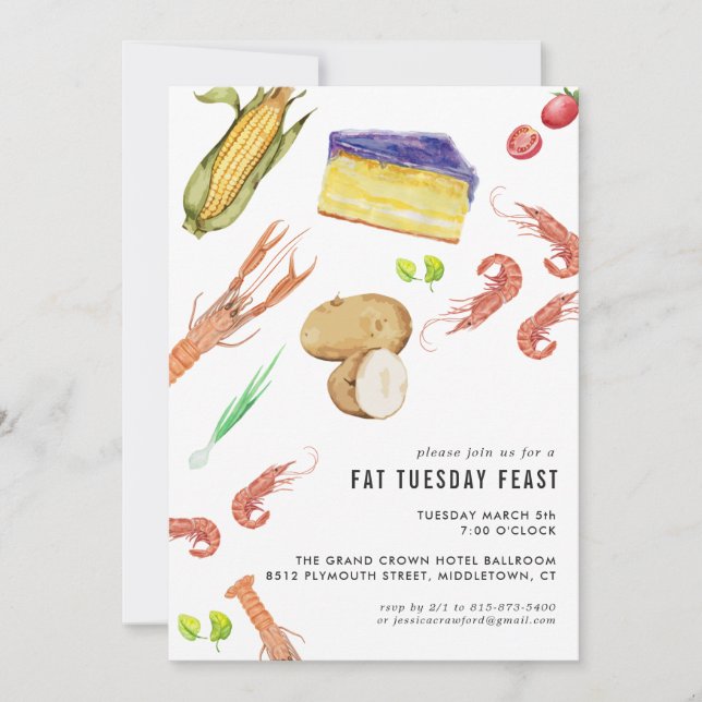 Fat Tuesday Mardi Mardi Gras Party Invitation (Devant)