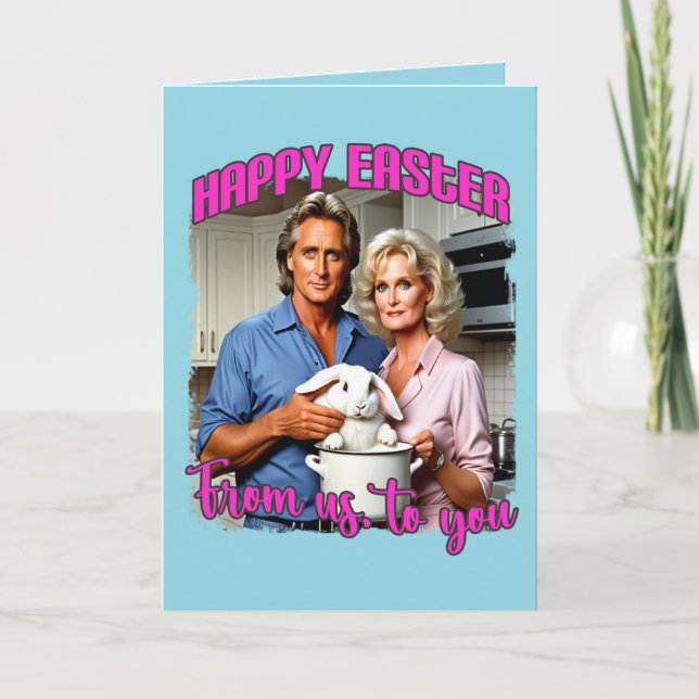 Fatal Easter; retro; funny; Easter bunny; humor; Thank You Card (Front)