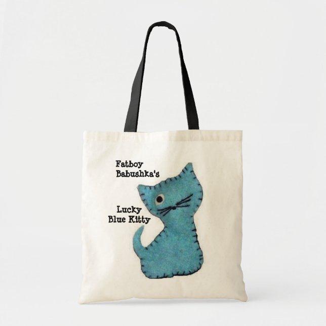Fatboy Babushka's Lucky Blue Kitty Tote (Front)