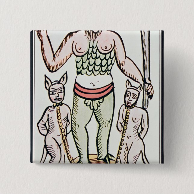Fate, tarot card, French 2 Inch Square Button (Front)