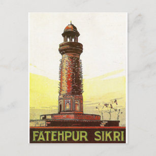 Fatehpur sikri city, India, vintage travel Postcard