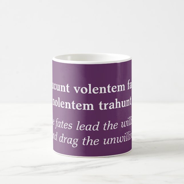 Fates lead the willing - Seneca quote Coffee Mug (Center)