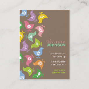 fatfatin Retro Rainbow Chicks Pattern Profile Card