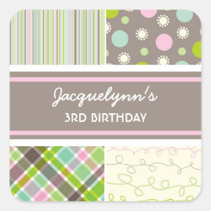 fatfatin Retro Sweet Pink Combo Birthday Sticker