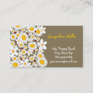 fatfatin White Daisies & Ladybugs Profile Card