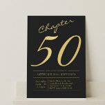 Father 50th Birthday 50 Years Old Black Gold Party Invitation<br><div class="desc">Make your father's 50th birthday extra special with this gorgeous black and gold invitation from Zazzle! Our black custom party invites feature a beautiful script font in bold gold accents for a luxurious touch. Customize the details of your event on the back of the card. Gather your closest family and...</div>