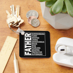 Father Adjective Fathers Day Cool Dad Definition Keychain