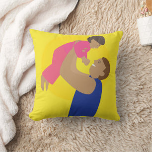 Father and Child Throw Pillow
