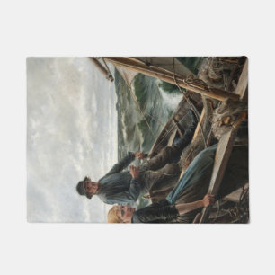 Father and Daughter at Sea (by Albert Edelfelt) Doormat